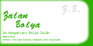 zalan bolya business card