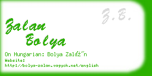 zalan bolya business card